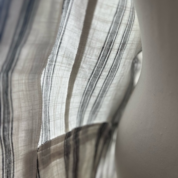 [M]DKR Gray Striped Linen Blend Women's Open Blazer - Picture 7 of 15